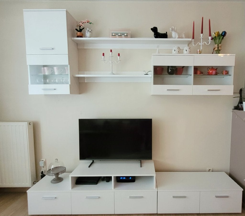 Tv meubel Wandmeubel ALFA met LED verlichting 250*42*194, Huis en Inrichting, Kasten | Wandmeubels, Zo goed als nieuw, Ophalen