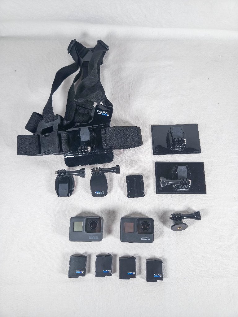 GoPro Set Hero 5 + Hero 7 Black + 4 Batterijen & Accessoires, Audio, Tv en Foto, Actiecamera's, Ophalen, Gebruikt, GoPro