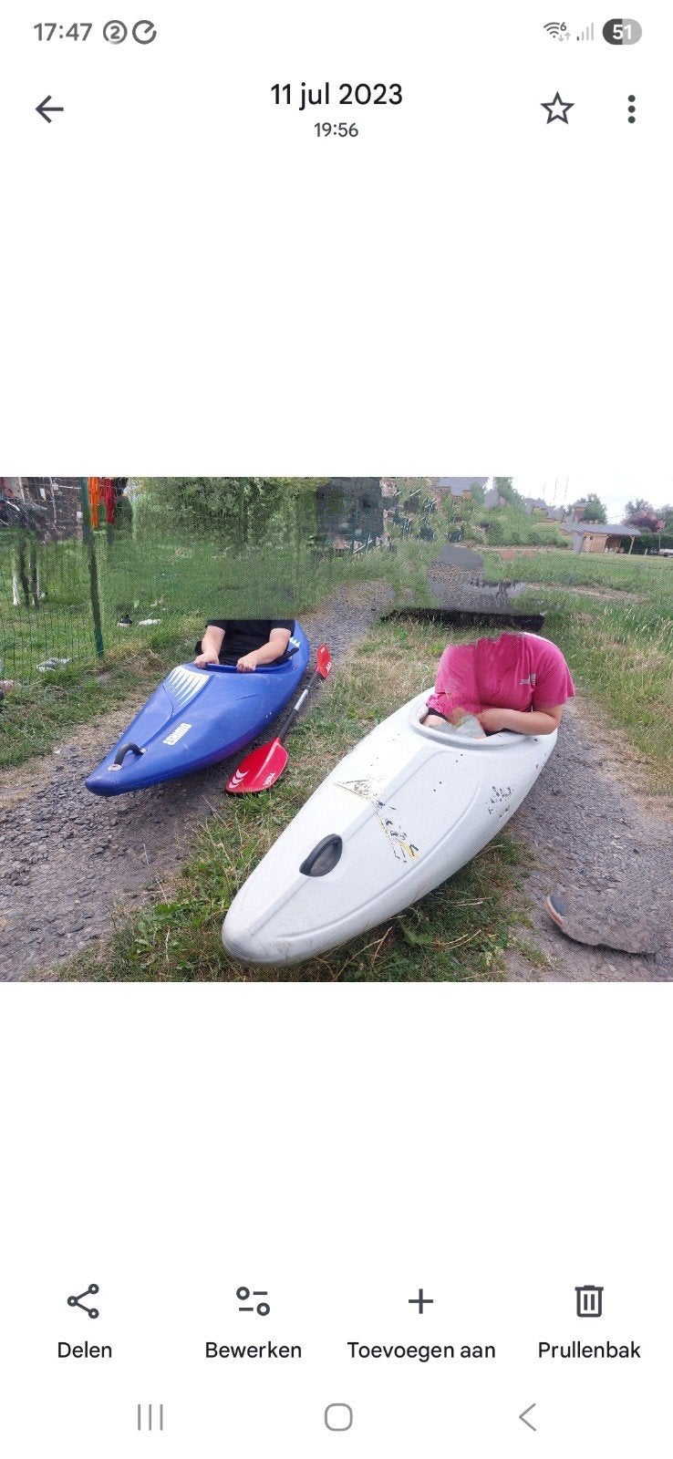 2 kayaks, Sports nautiques & Bateaux, Canoës, Enlèvement, Kayak, Avec pagaies