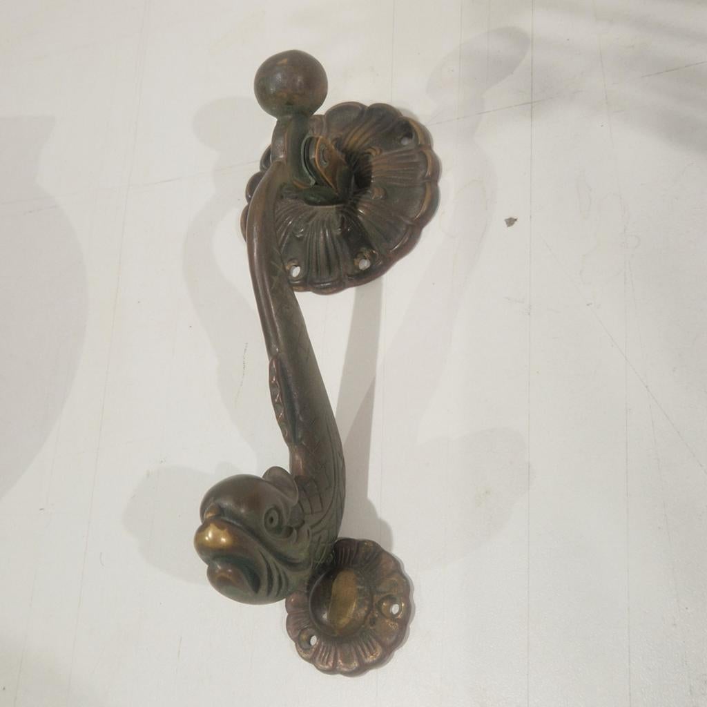 deurklopper heurtoir de porte en forme de dauphin
Vis motief, Ophalen of Verzenden, Brons