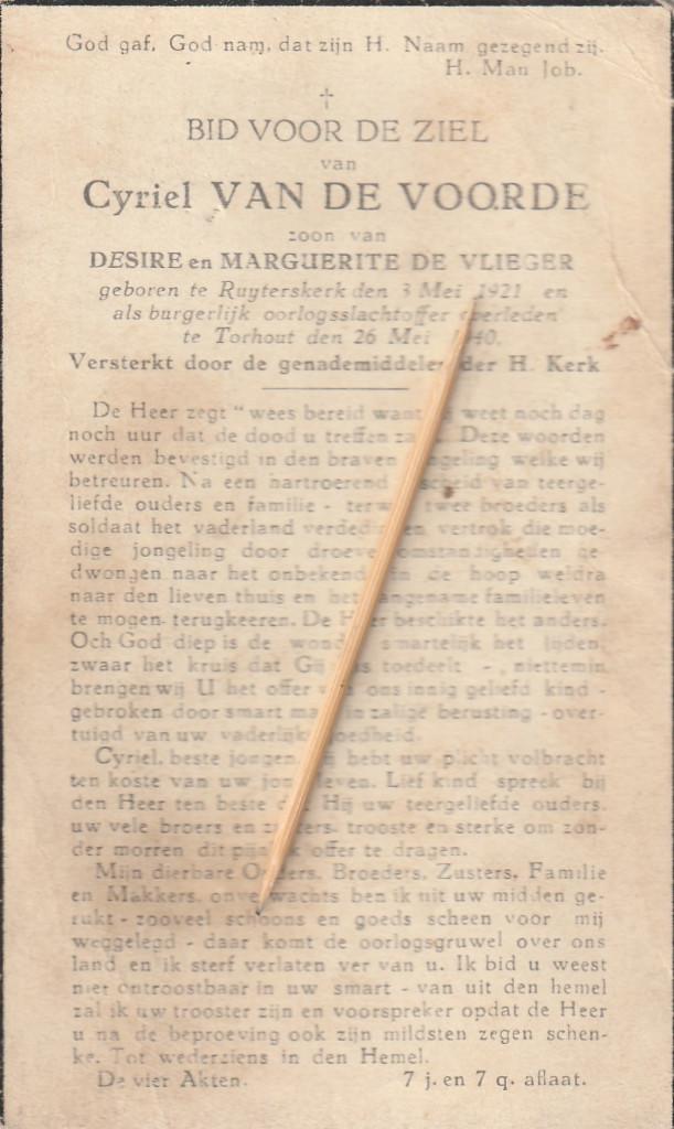 Oorlogsslachtoffer 1940-45, Verzenden