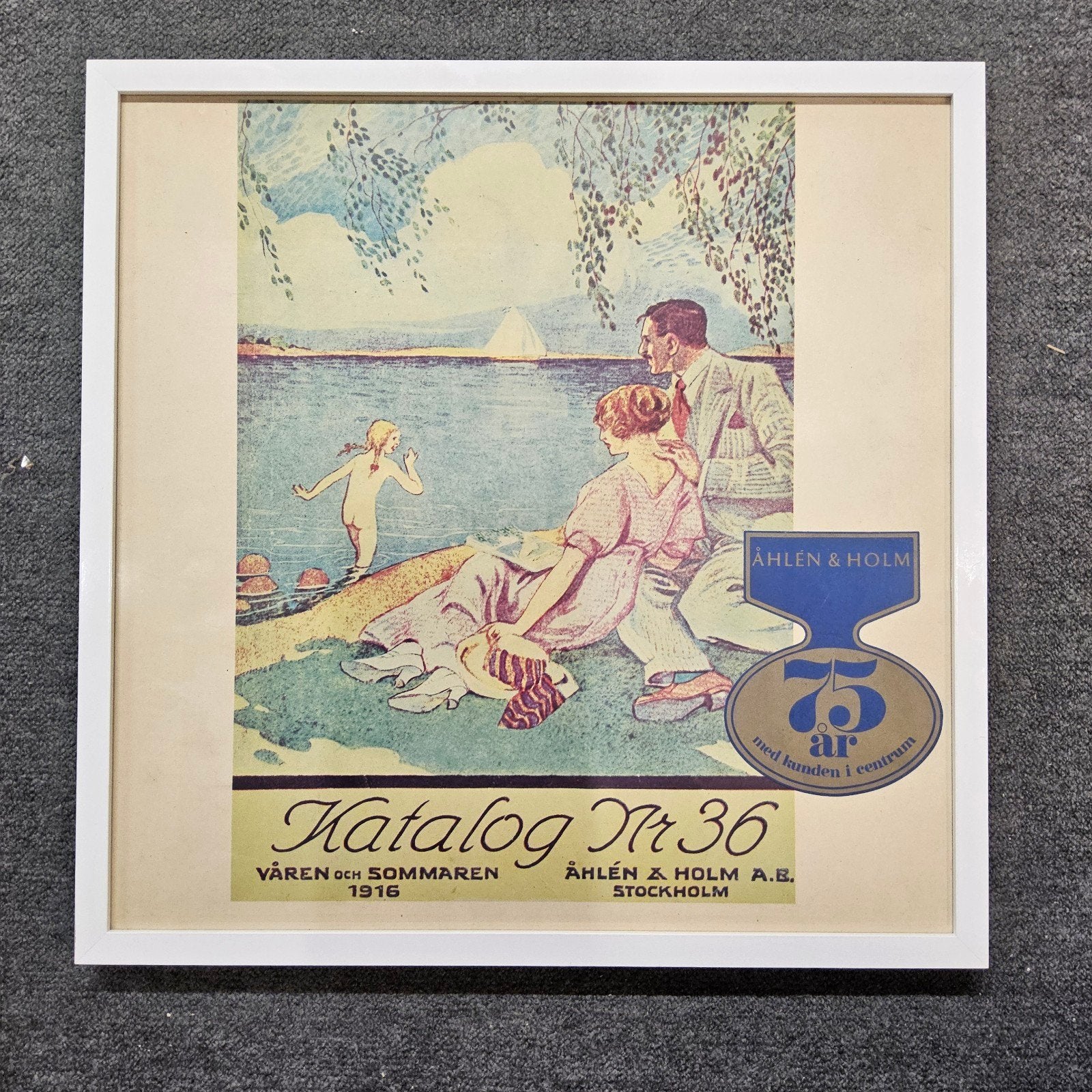 Zweedse art nouveau posters åhlen & Holm warenhuis catalogus, Met lijst, Vierkant, Ophalen of Verzenden, Zo goed als nieuw