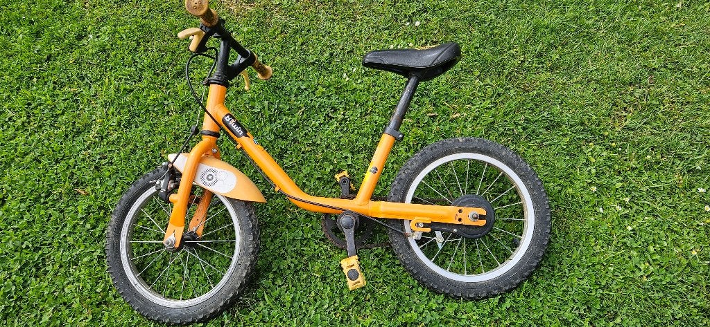 Vélo enfant B'Twin 14 pouces orange – 3/5 ans, Vélos & Vélomoteurs, Enlèvement, Utilisé, Moins de 16 pouces, B'twin decathlon