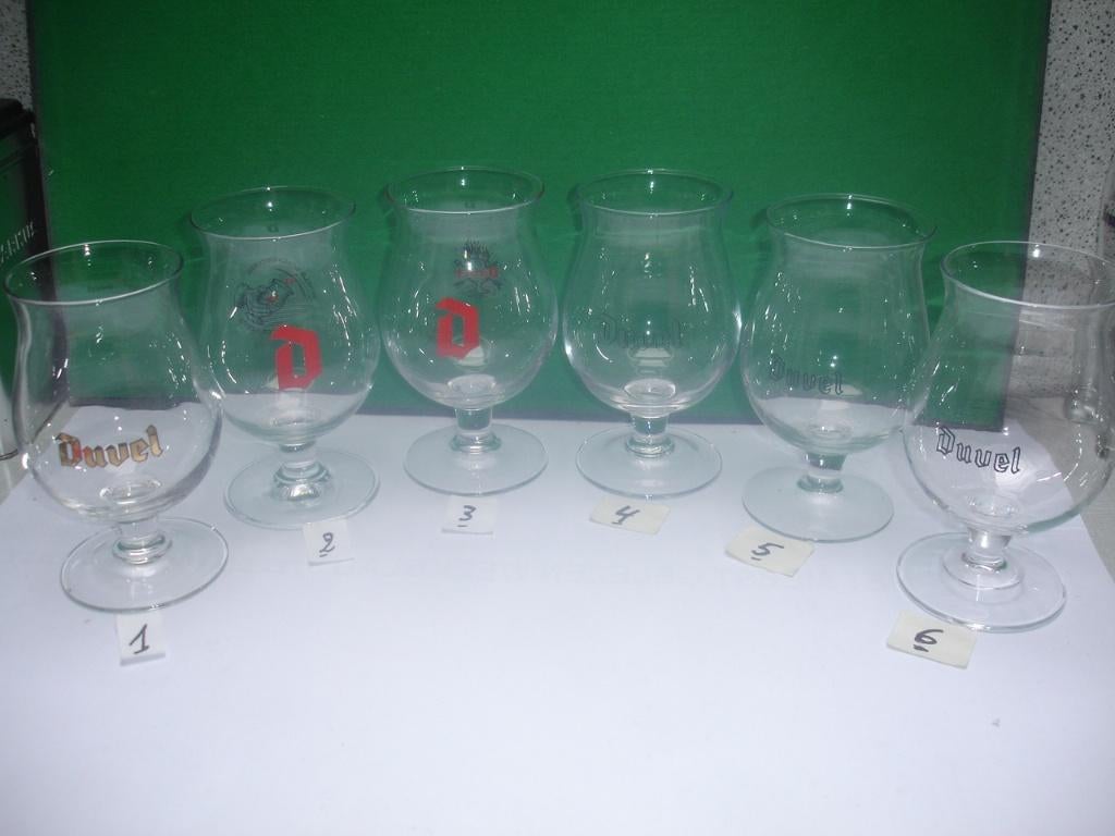 Bierglazen van Duvel aan € 1,50 - 2,00 en 2,50 stuk, Ophalen of Verzenden, Zo goed als nieuw, Glas of Glazen, Duvel