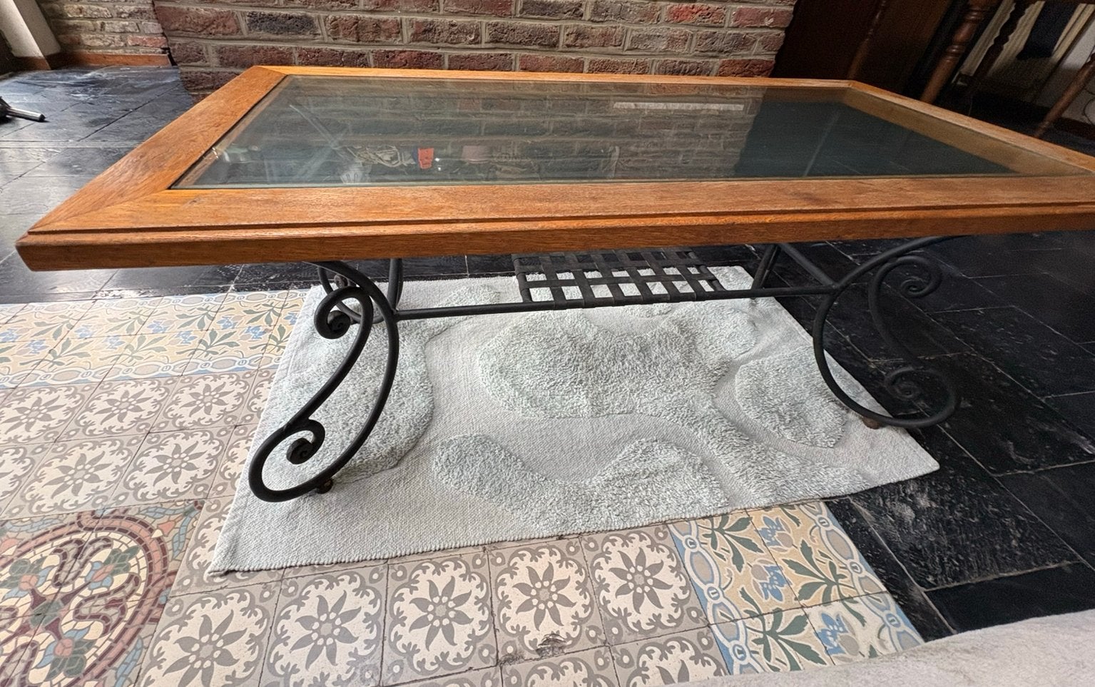 Table basse, 100 à 150 cm, Vintage, Comme neuf, Verre