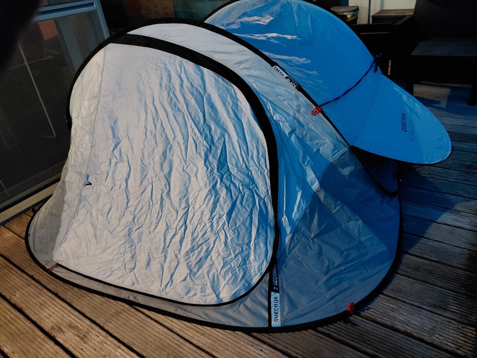 Quechua 3 persoons 2sec f&b tent, Ophalen, Zo goed als nieuw, Tot en met 3