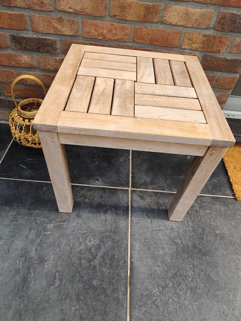 Klein teak tafel 50x50, Tuin en Terras, Ophalen