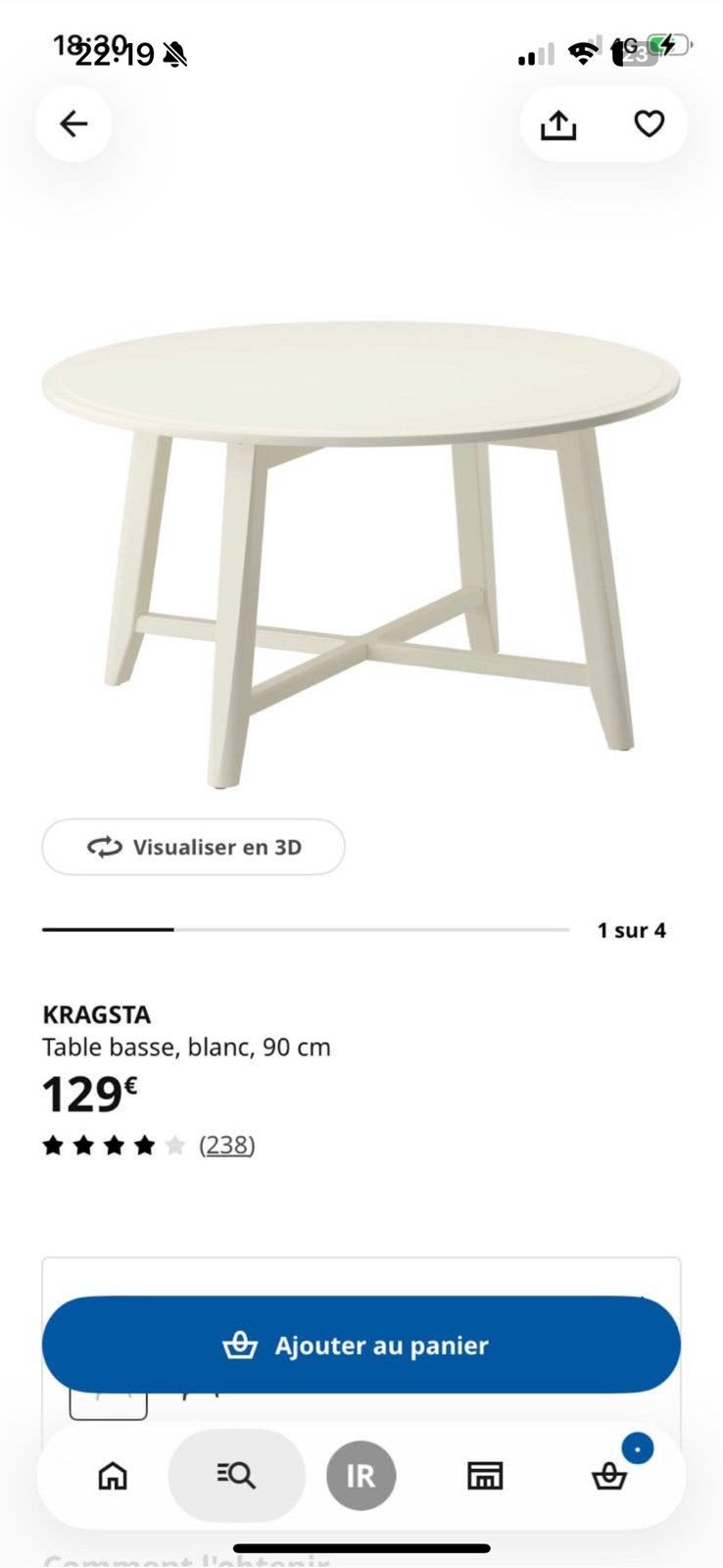 Table basse ikea kragsta, Maison & Meubles, Enlèvement, Comme neuf