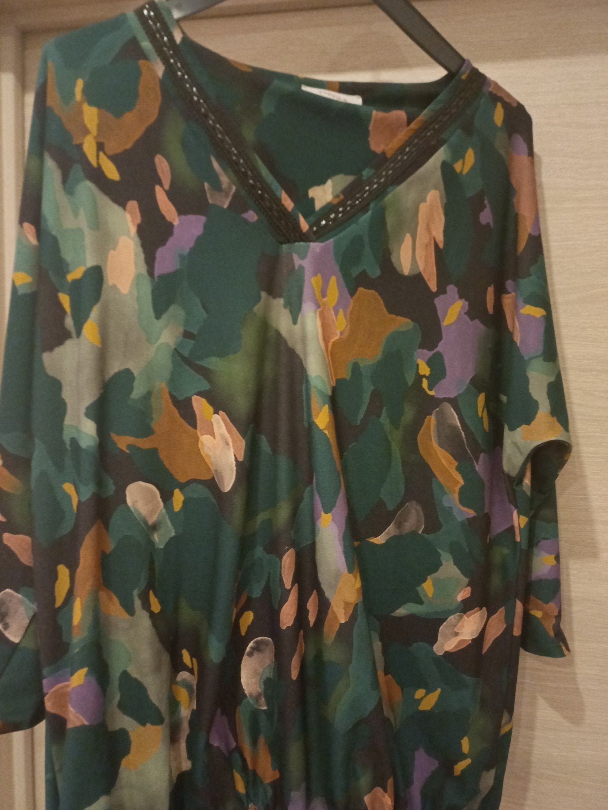 Longsleeve Paprika groen met print Mt 3(48), Kleding | Dames, Paprika, Ophalen of Verzenden, Zo goed als nieuw, Groen