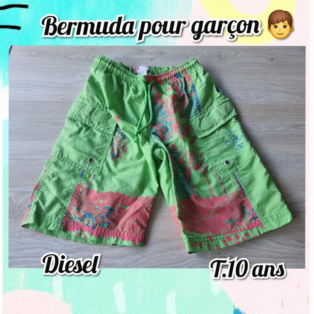 Bermuda pour garçon -vert-Diesel-T.10 ans, Kleding | Heren, Badmode en Zwemkleding, Ophalen of Verzenden, Overige maten, Blauw