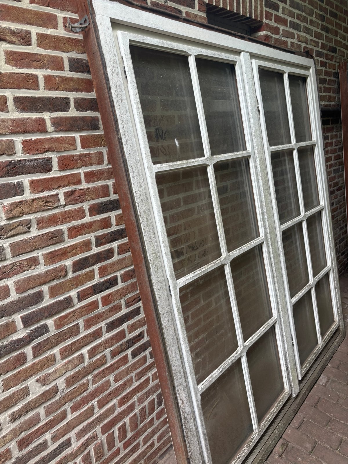 Meranti ramen (opendraaiende luiken), Doe-het-zelf en Bouw, Ophalen, Gebruikt, Raamkozijn, Inclusief glas