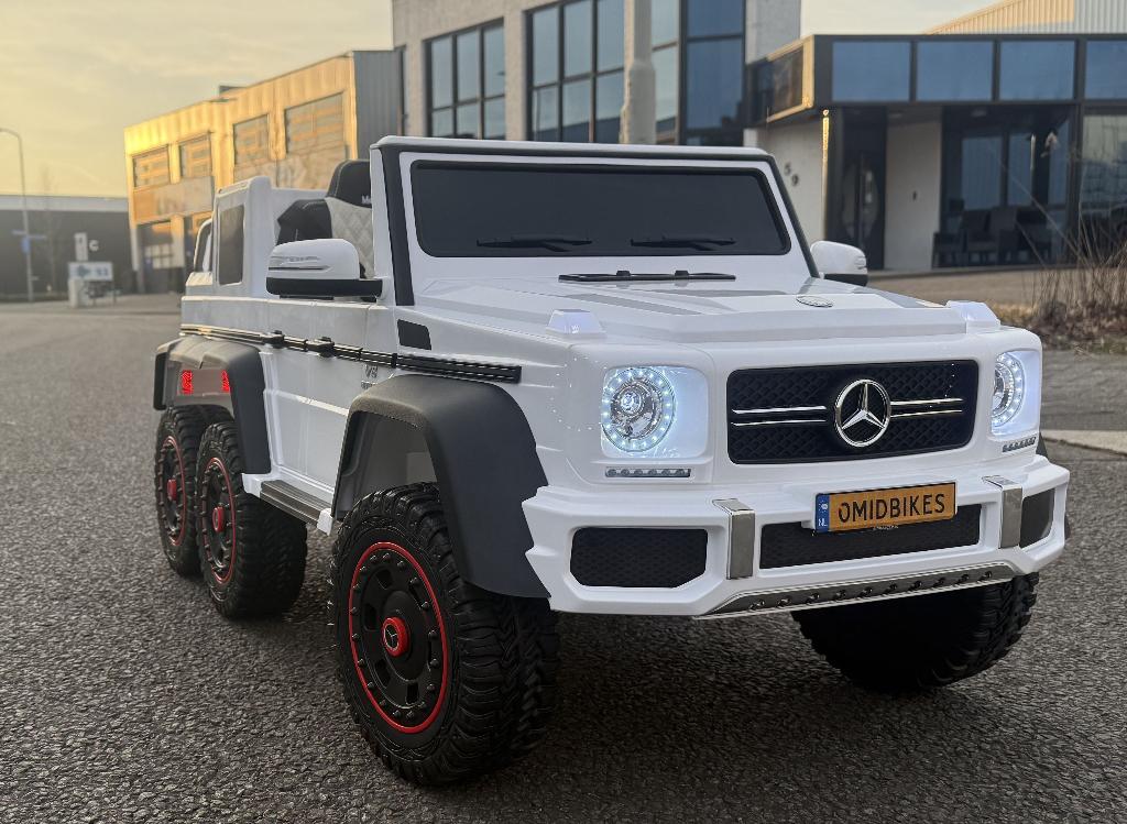 Mercedes G63 AMG 66 wit 12V – RC – Rubberband – Leder zit, Kinderen en Baby's, Ophalen of Verzenden, Nieuw