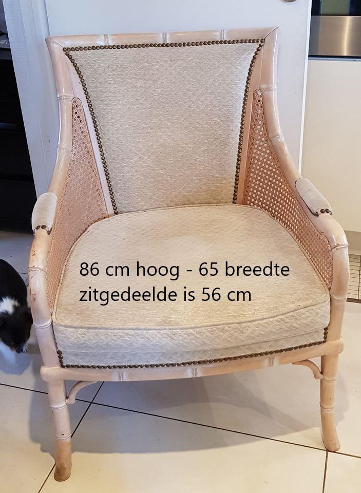 Vintage faux bamboe fauteuil in de stijl van Giorgetti, Ophalen, Gebruikt, Eenpersoons, Vintage