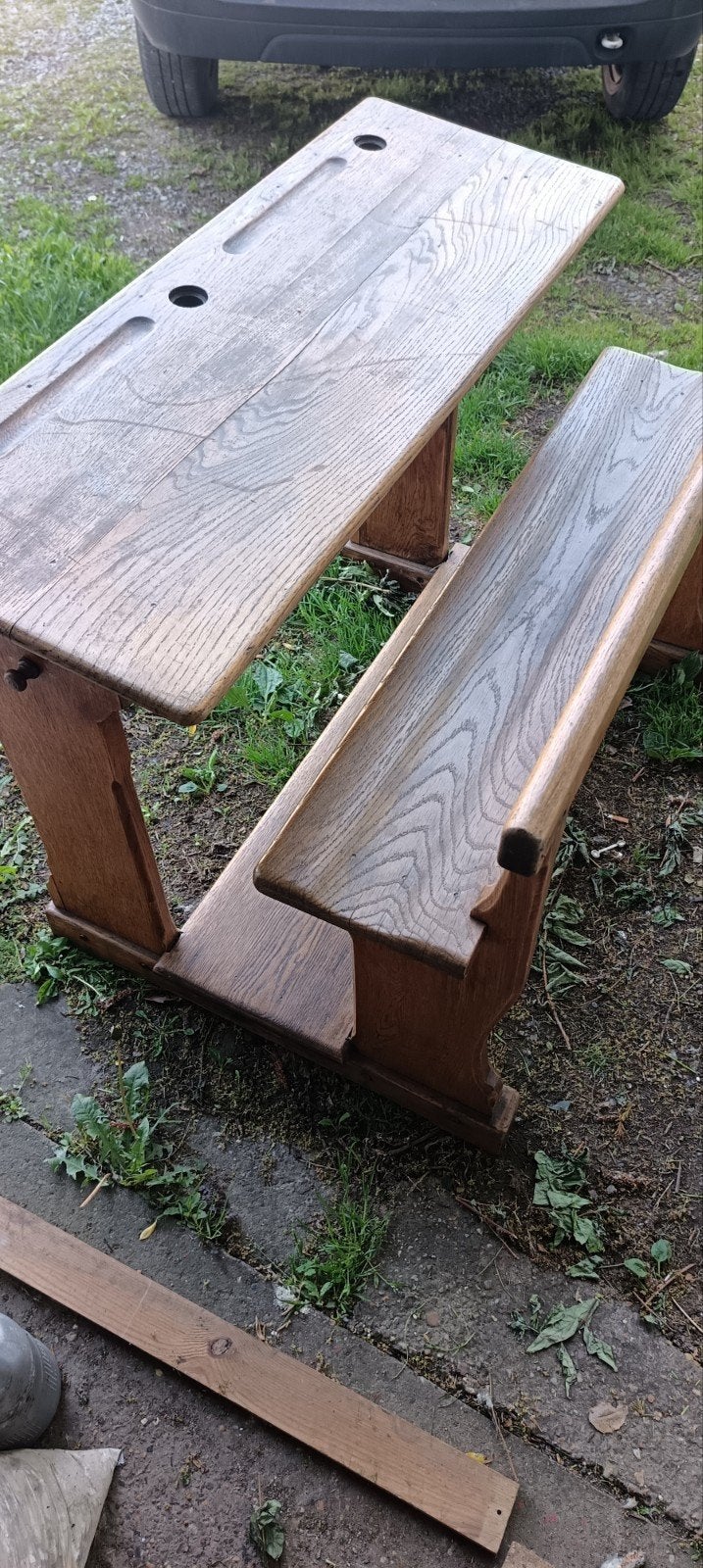 Banc d'écolier en chaîne, Jardin & Terrasse, Tables de pique-nique, Enlèvement