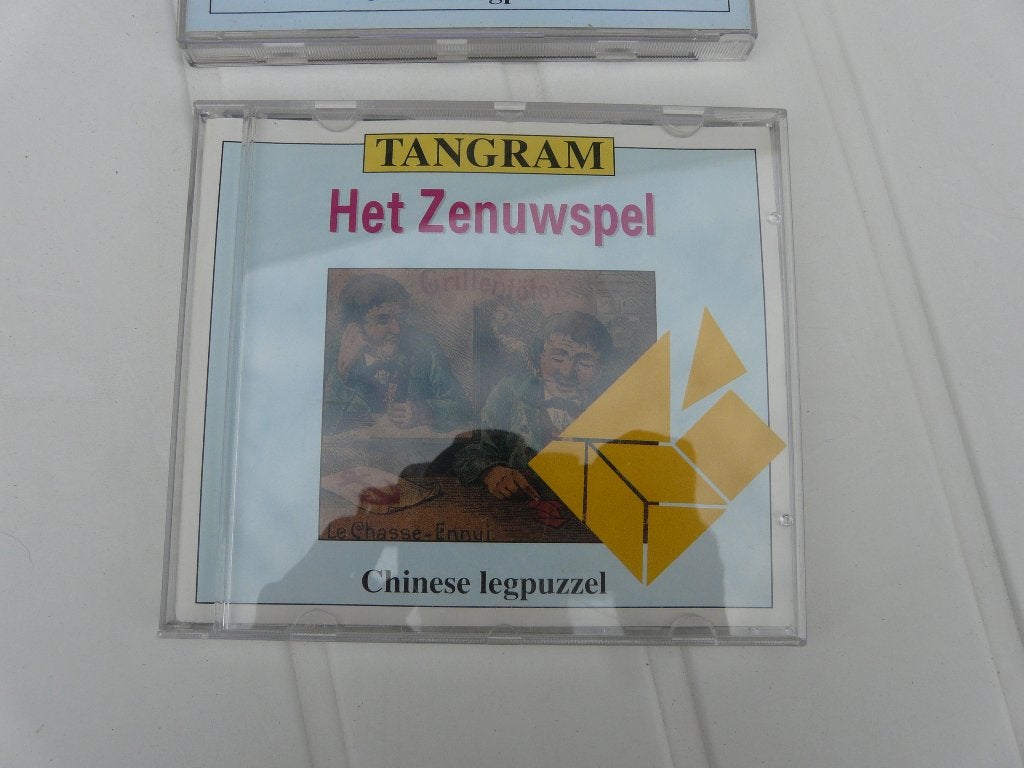 Vintage gezelschapsspel  2 x Tangram; Chinese legpuzzel, Een of twee spelers, Ophalen, Gebruikt, Reisspel