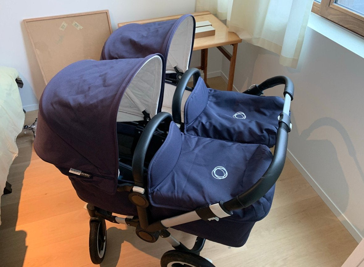 Bugaboo Donkey Twin tweeling buggy - incl cribs. Full set, Ophalen, Gebruikt