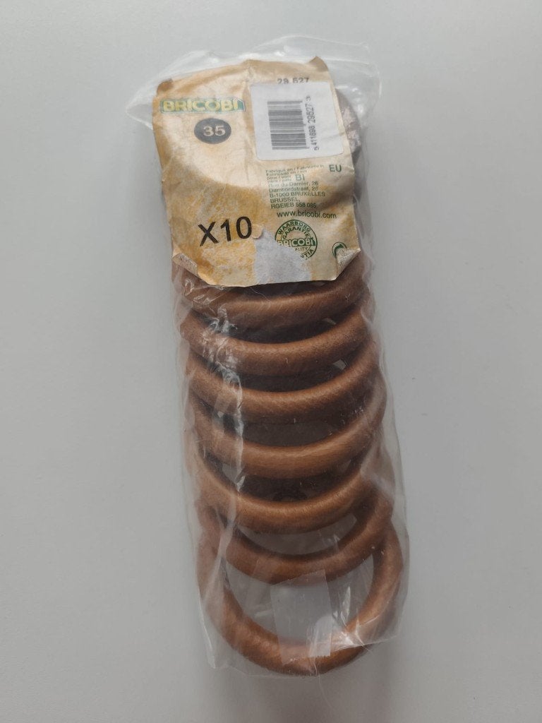 Ronde haken voor gordijnen, Huis en Inrichting, Overige merken, Bruin, Hout, Nieuw