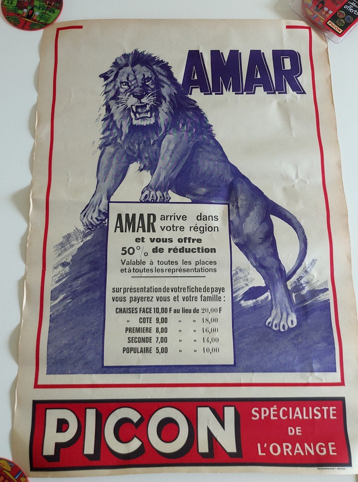 Poster vintage Picon, Collections, Posters & Affiches, Enlèvement ou Envoi