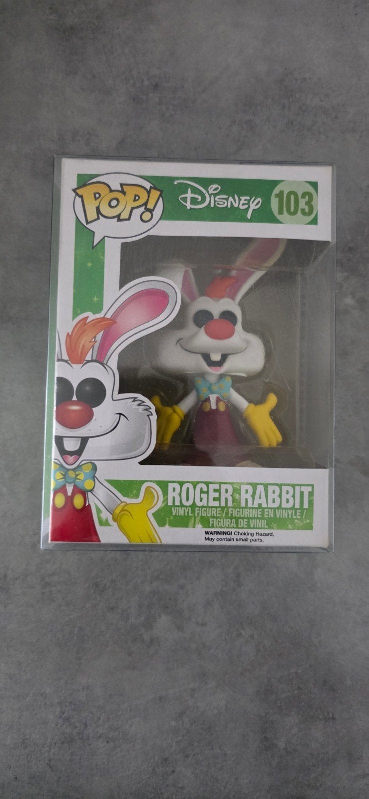 Funko Pop Roger Rabbit #103 – Très bon état – Avec protecteu, Collections, Statues & Figurines, Enlèvement ou Envoi