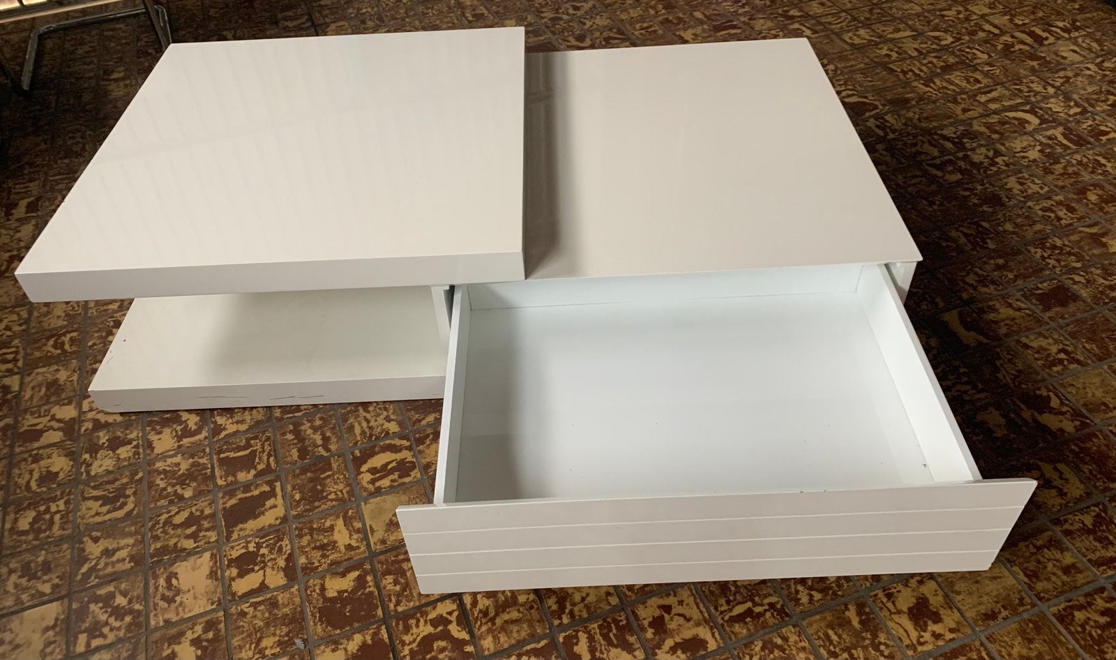 salontafel, Huis en Inrichting, Tafels | Salontafels, Gebruikt, 100 tot 150 cm, 50 tot 100 cm, Rechthoekig, Kunststof, Overige materialen