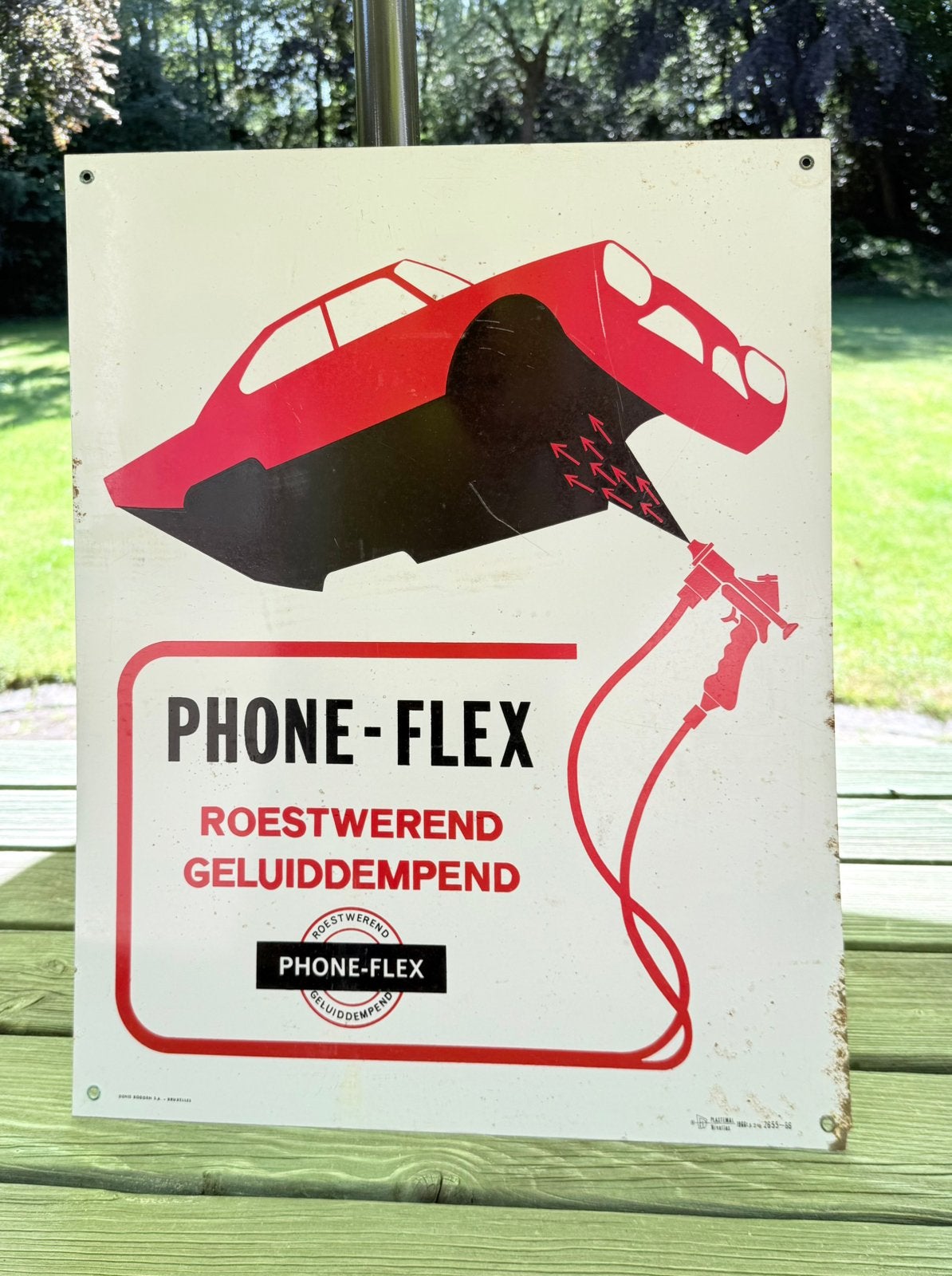 Metalen reclamebord Phone - flex Tectyleer middel, Ophalen of Verzenden, Gebruikt, Reclamebord