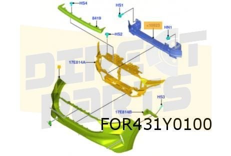 Ford Transit Custom (11/23-) voorbumperbalk (SWB) Origineel!, -, -, Nieuw, Ford