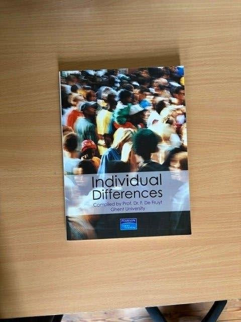 Individual differences, Boeken, Ophalen of Verzenden, Zo goed als nieuw, Hoger Onderwijs, Prof Dr. F. De Fruyt