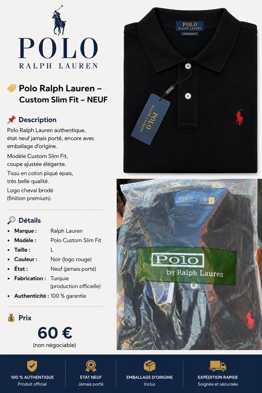 Ralph Lauren polo voor heren, Kleding | Heren, Ophalen of Verzenden, Zo goed als nieuw, Rood