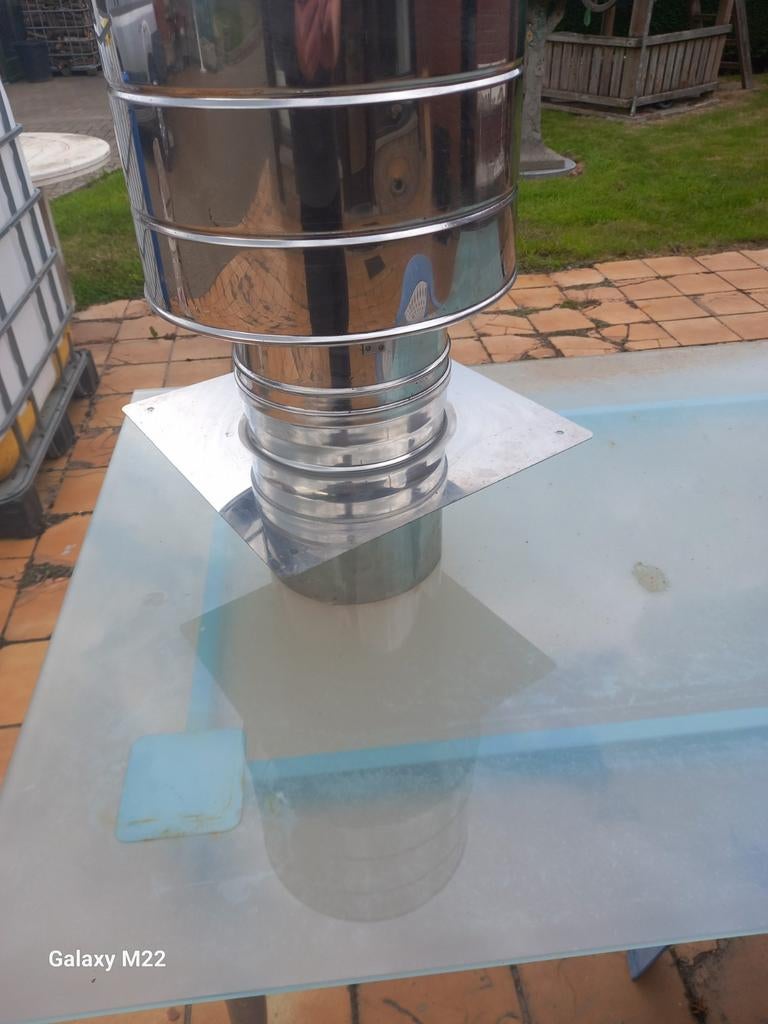 Inox afdekkap  voor schouw buizen, Doe-het-zelf en Bouw, Ophalen of Verzenden