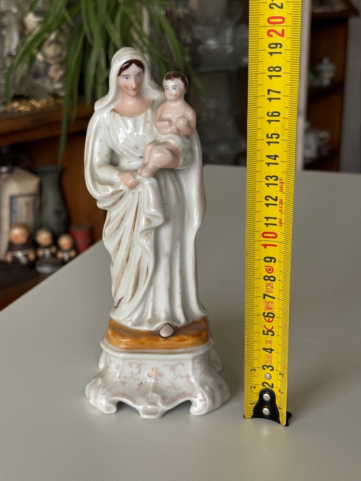 19de eeuws heiligen beeldje in Brussels porselein., Antiek en Kunst, Ophalen