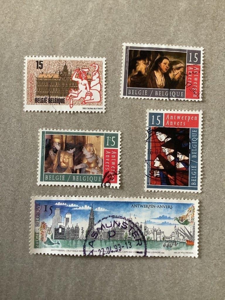 Belgische postzegels Obp nr(s) 2495/99, Postzegels en Munten, Frankeerzegel, Ophalen of Verzenden, Gestempeld, Gestempeld
