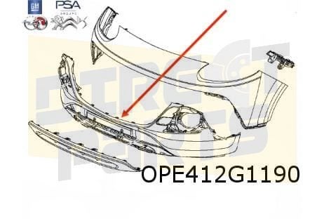 Opel Adam (1/13-9/19) Rocks voorbumper onder (bij PDC) (te s, -, -, Opel, Nieuw
