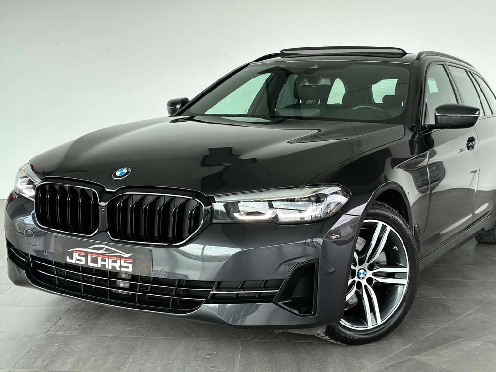 BMW 5 Serie 520 iA Touring SPORT-1ERPRO-COCKPIT-T.O-GPS-CAME, Autos, Cuir, Argent ou Gris, Euro 6, Entreprise