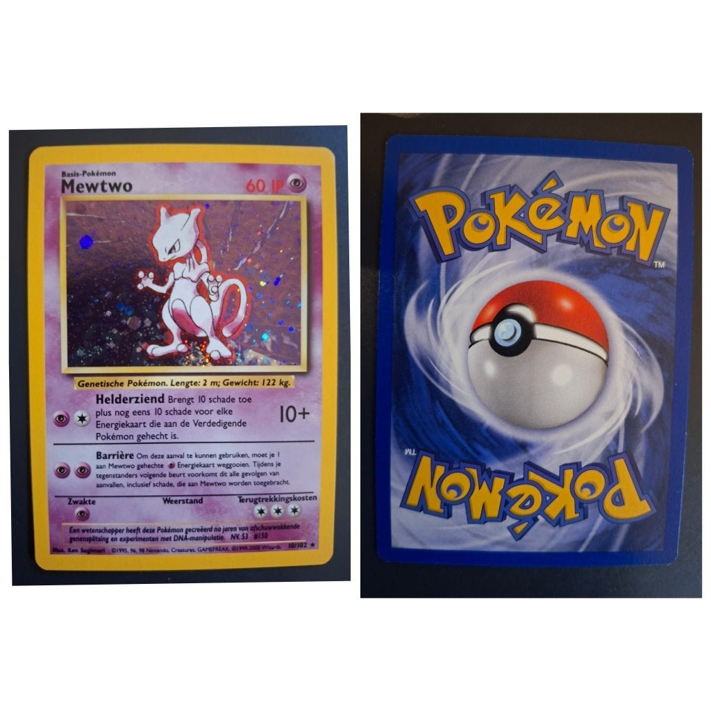 Pokemon Mewtwo base set NL NM, Hobby en Vrije tijd, Ophalen of Verzenden, Nieuw, Losse kaart