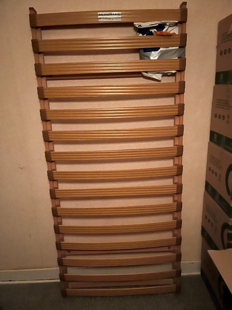 Lattenbodem/bed met bijhorende poten, Maison & Meubles, Chambre à coucher | Lits, Enlèvement, Comme neuf, Une personne