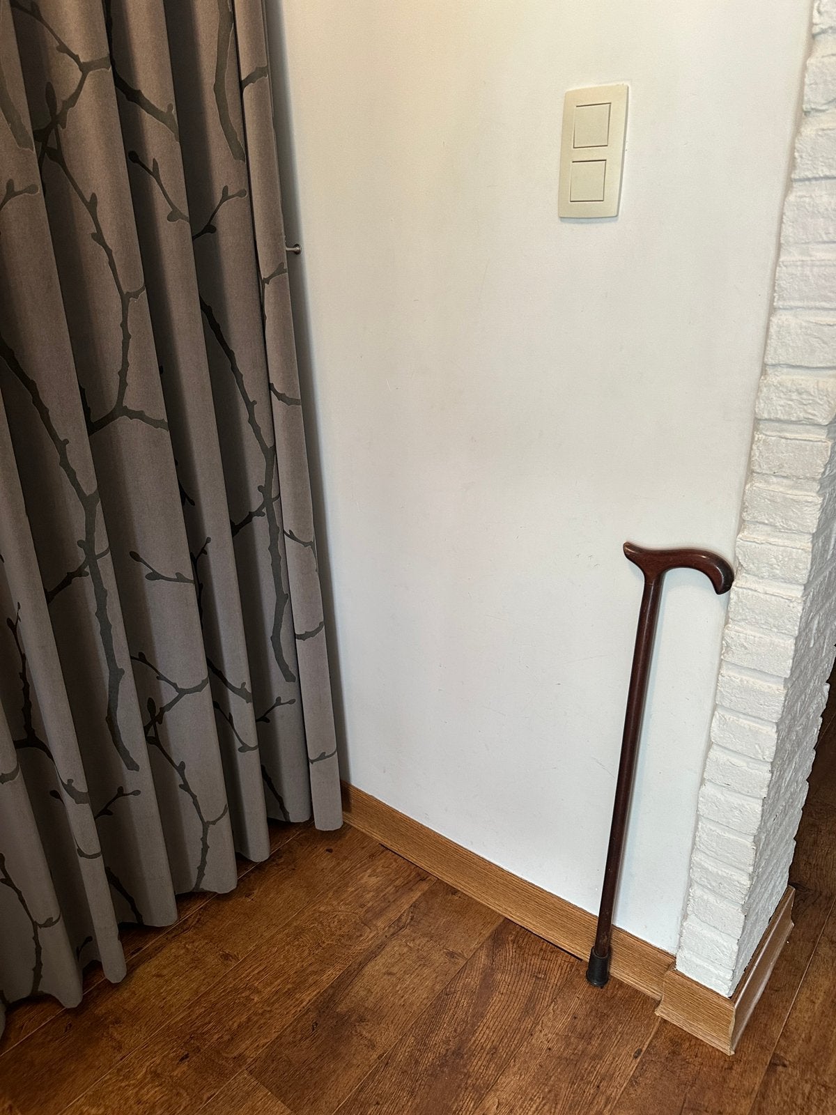 Houten hout wandelstok Hoogte handpalm 79 cm, Ophalen, Zo goed als nieuw