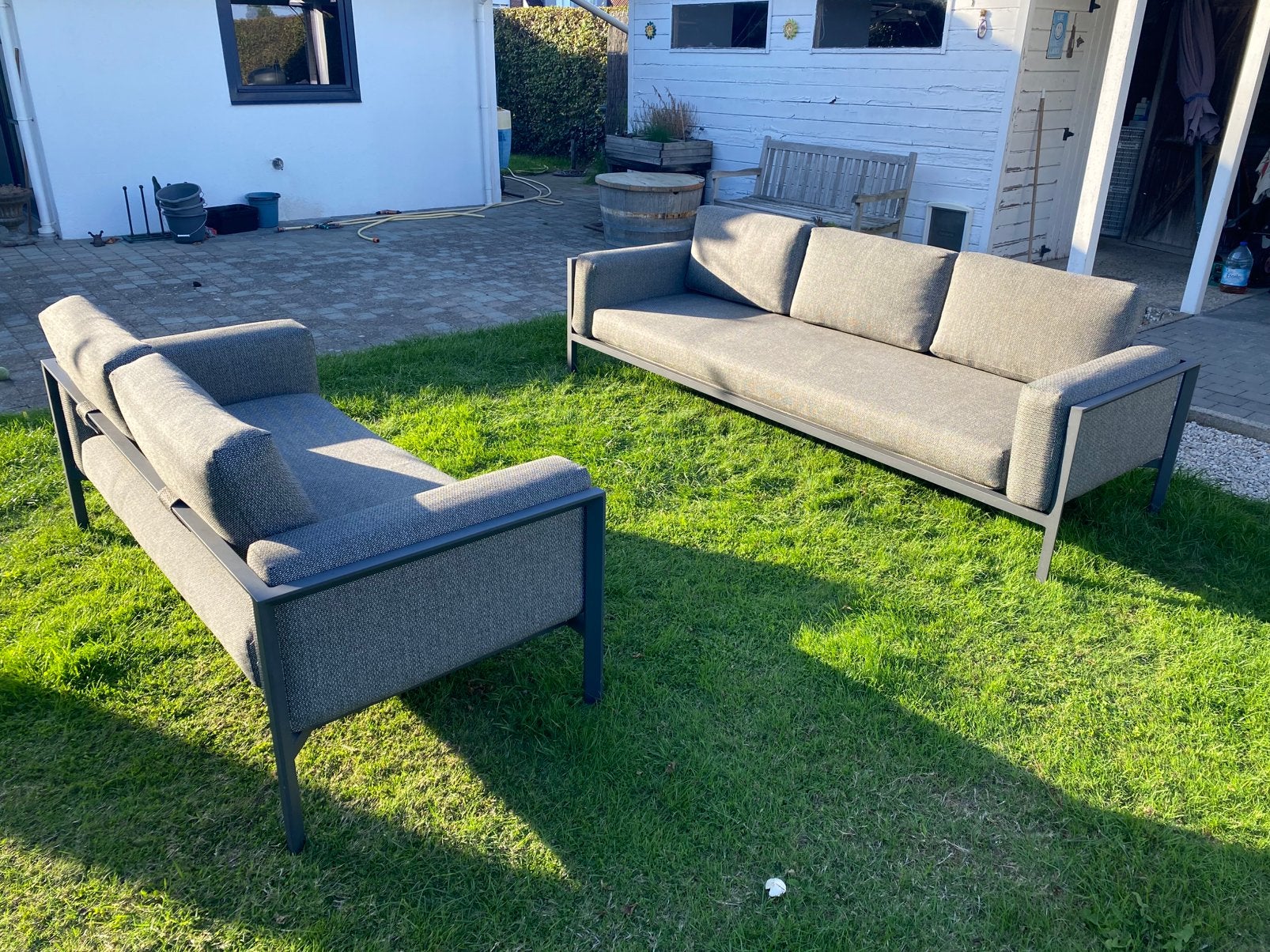 Lounge set 3 zit + 2 zit (T&T Design) - zeer goede staat, Ophalen, Gebruikt, Aluminium, Loungeset
