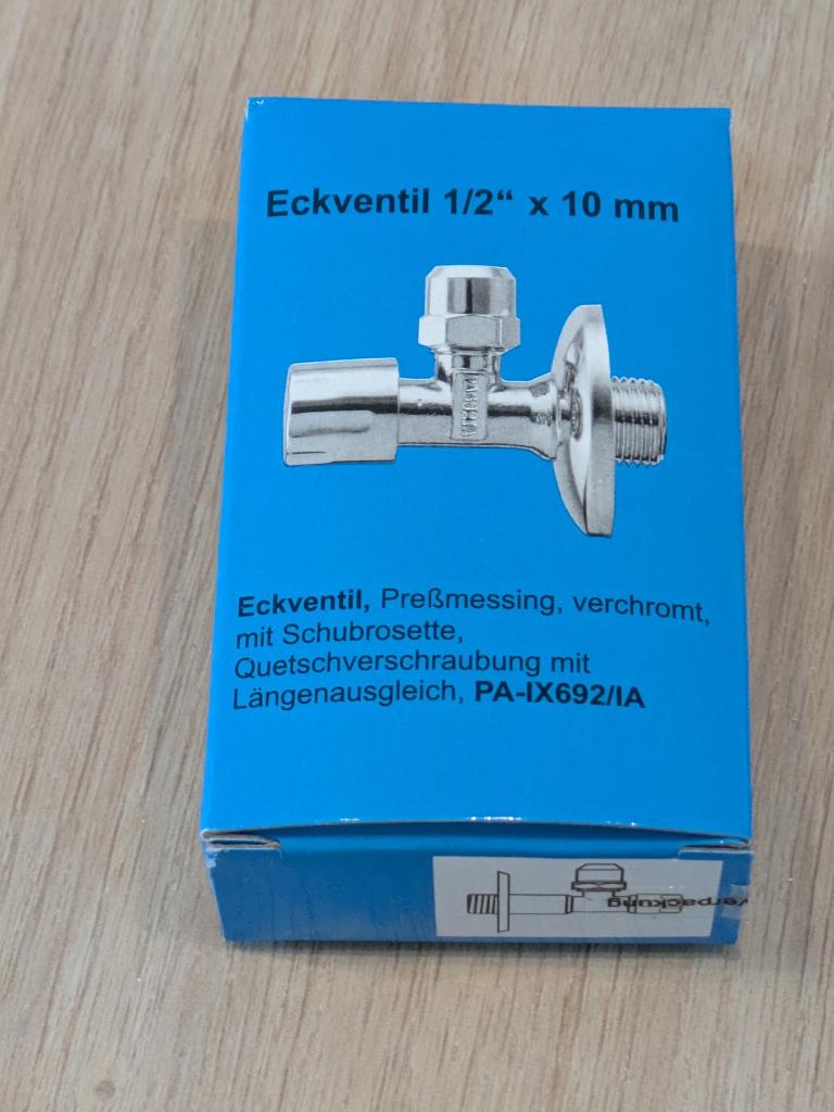 Hoekstopkraan 1/2" 10mm, Doe-het-zelf en Bouw, Sanitair, Ophalen, Nieuw, Chroom