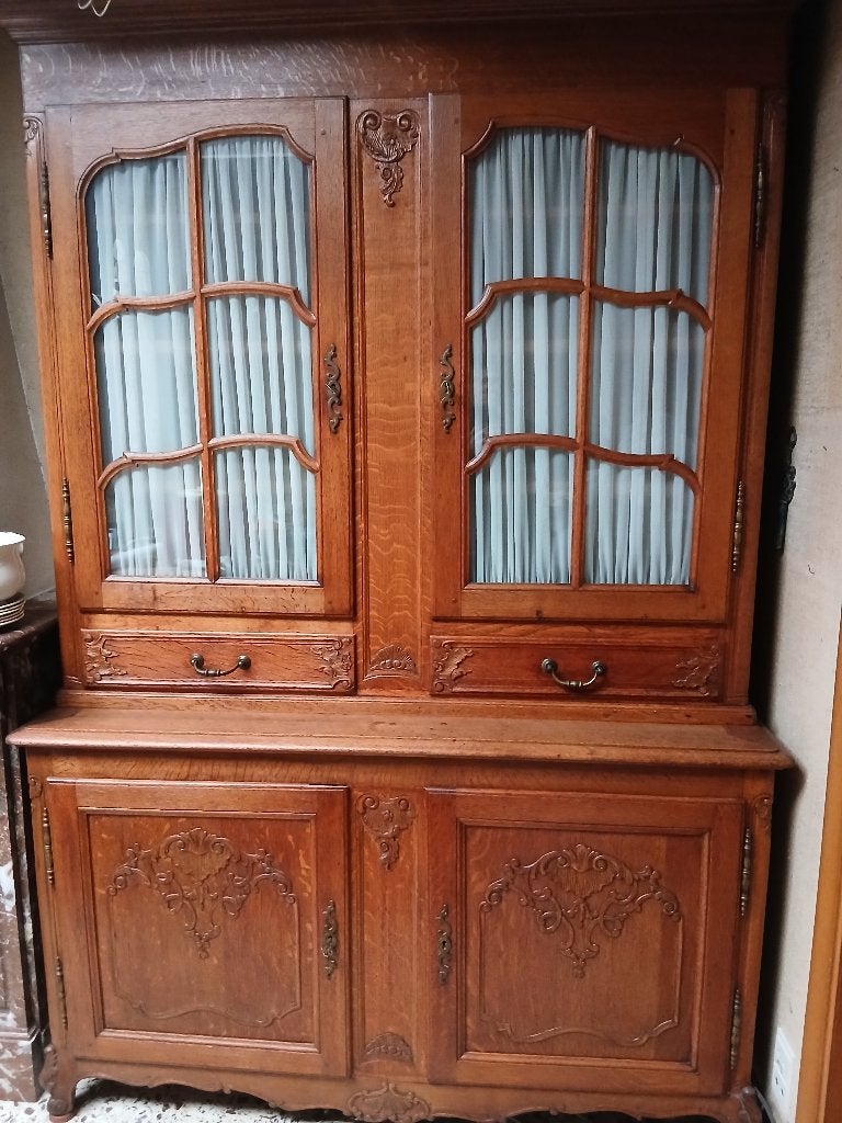 Vitrine ancienne, Enlèvement, Utilisé, Chêne, Avec tiroir(s)