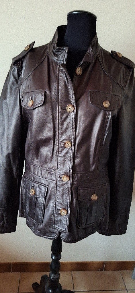 Vest bruin in leder, Maat 38/40 (M), Bruin, Verzenden, Zo goed als nieuw