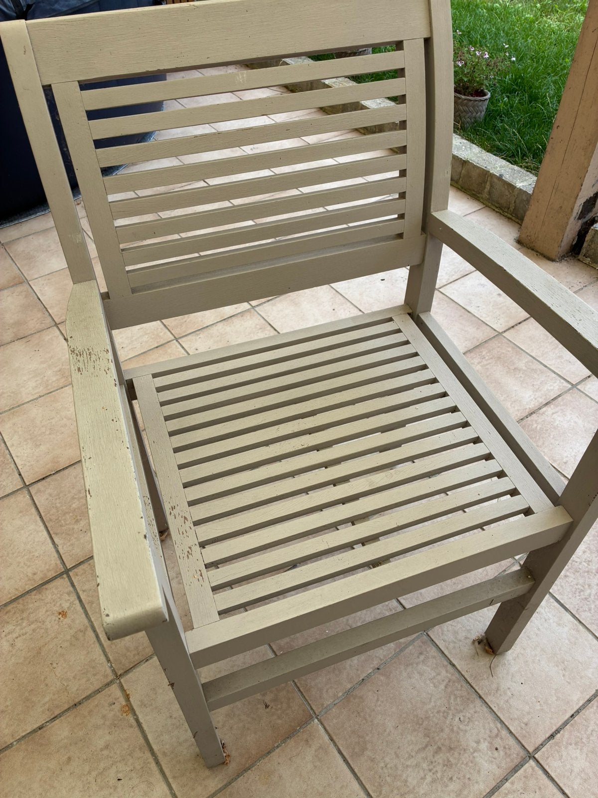 5 chaises de jardin en bois, Jardin & Terrasse, Enlèvement, Utilisé