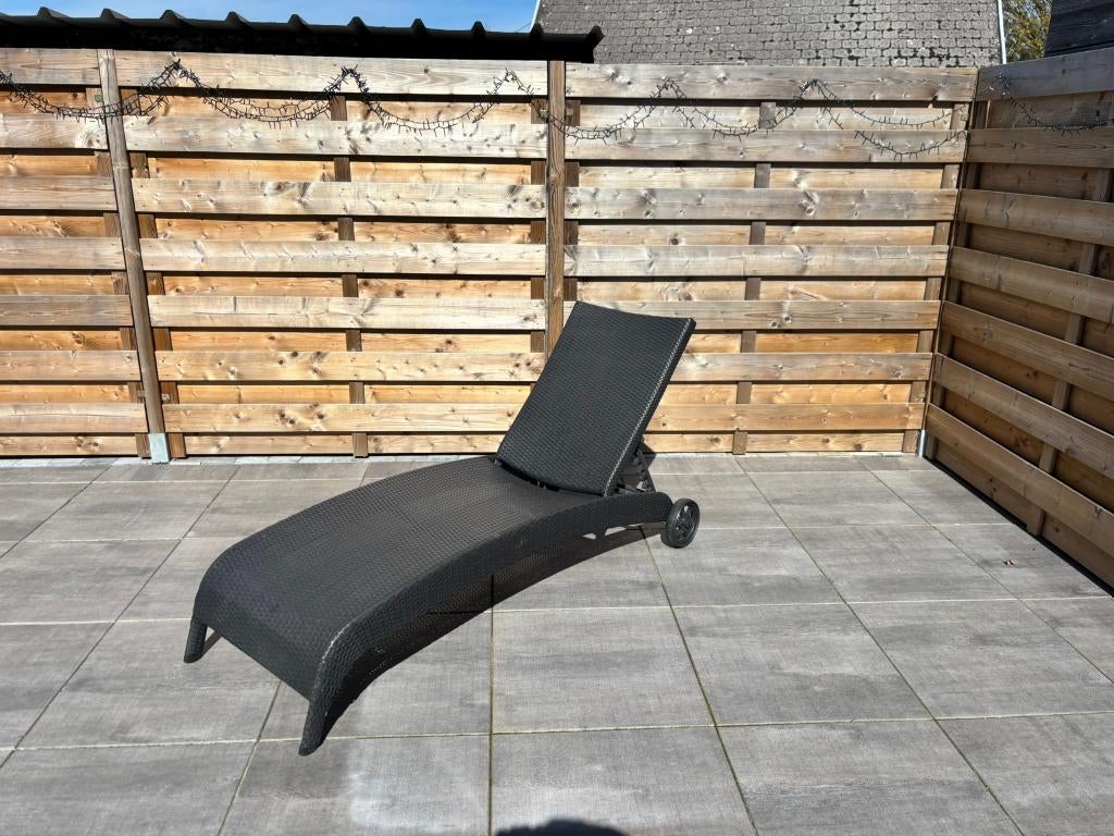 Ligzetel, Tuin en Terras, Ligbedden, Ophalen, Gebruikt, Wicker, Verrijdbaar