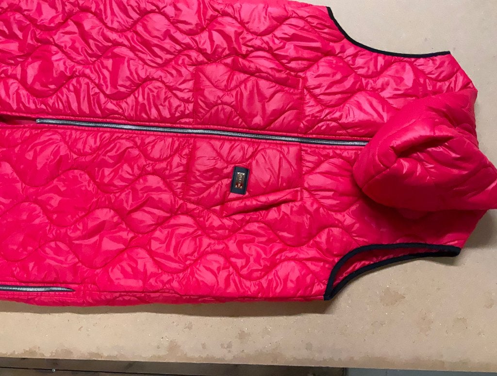 Lange bodywarmer, Ophalen, Zo goed als nieuw, Maat 46/48 (XL) of groter, Rood