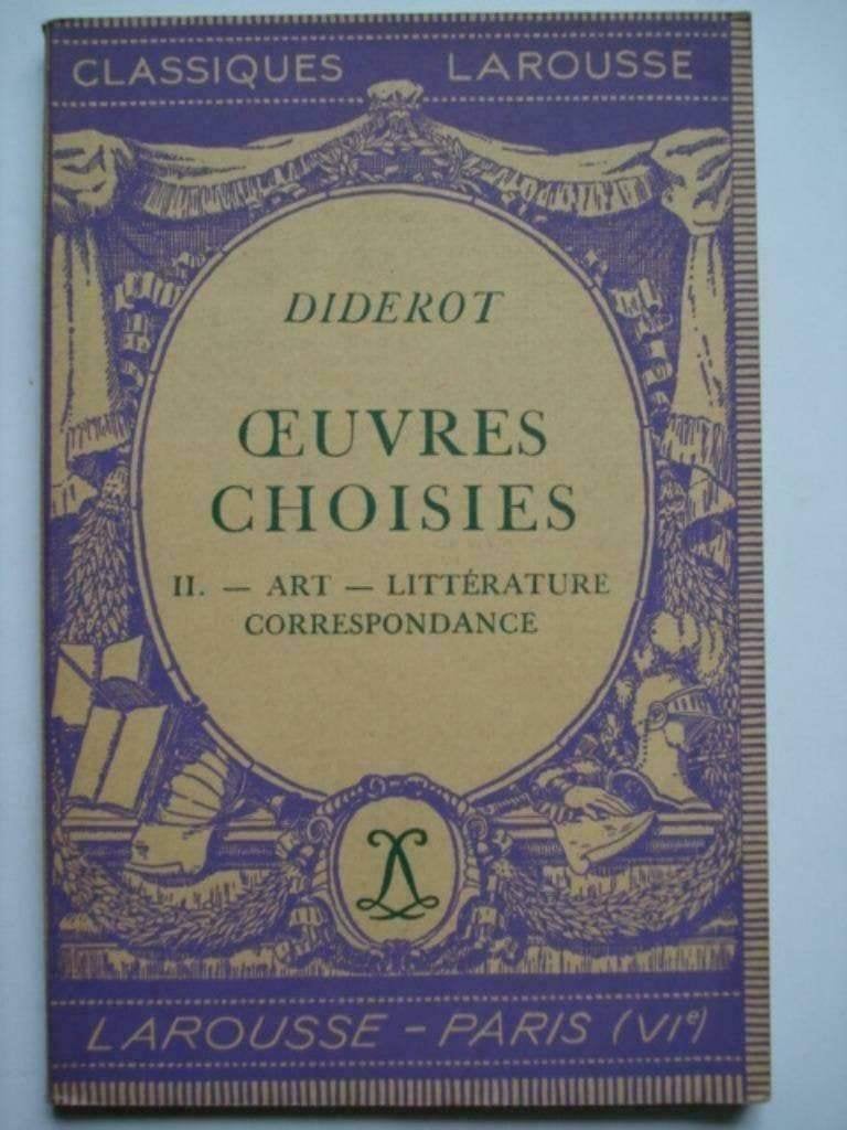 3. Diderot Oeuvres choisies II Art Littérature Correspondanc, Envoi, Denis Diderot