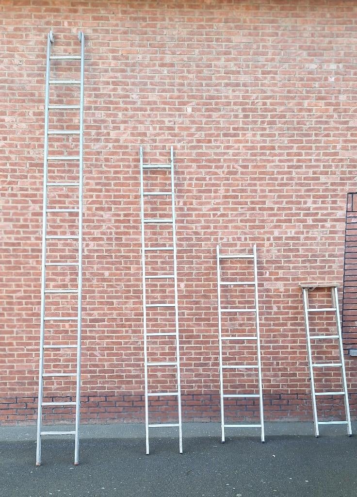 Aluminium ladders, Doe-het-zelf en Bouw, Ladders en Trappen, Ophalen, Gebruikt, Ladder