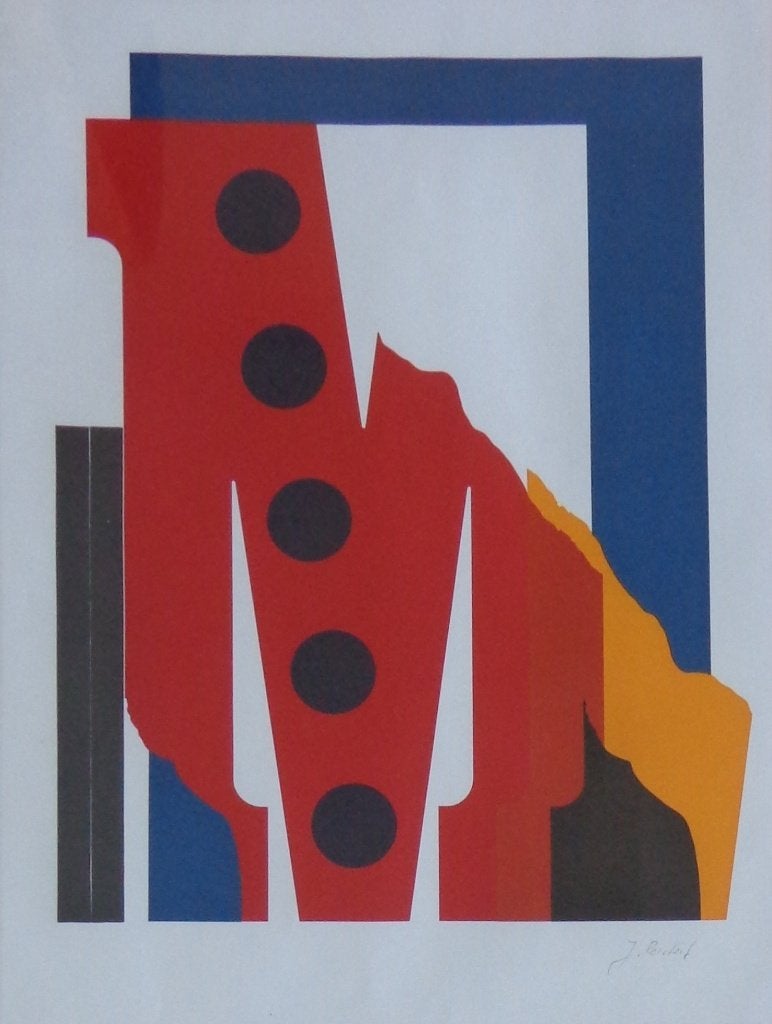 JOSUA REICHERT / TYPOGRAPHIE M / KLEURLITHO / 81x61cm KADER, Numéroté, Enlèvement, Abstrait, Lithographie