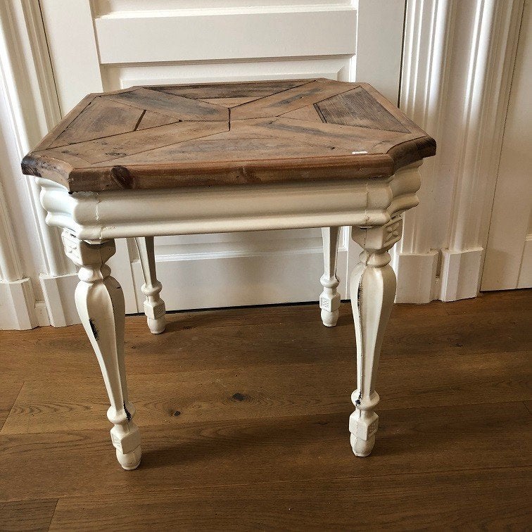 VIERKANTE BIJZETTAFEL  tafel flamant metaal / hout, Huis en Inrichting, Woonaccessoires | Overige, Ophalen, Hout, Meerkleurig