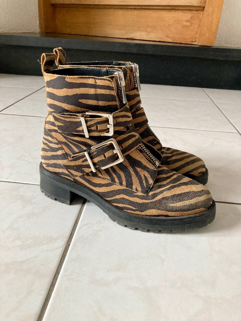 Animal print laarsjes 39 Manfield, Ophalen, Bruin, Lage of Enkellaarzen, Manfield