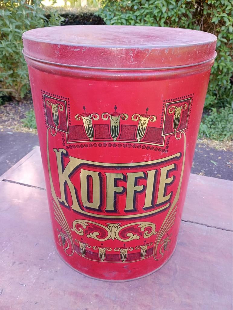 Groot antiek koffieblik (50 cm hoog!), Verzamelen, Ophalen