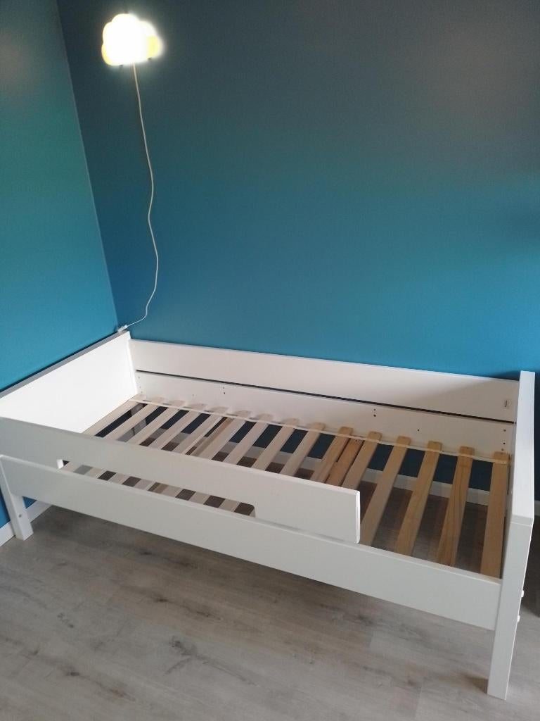 Bopita bed 90 x 200 WIT, Ophalen, 90 cm, Eenpersoons, Wit